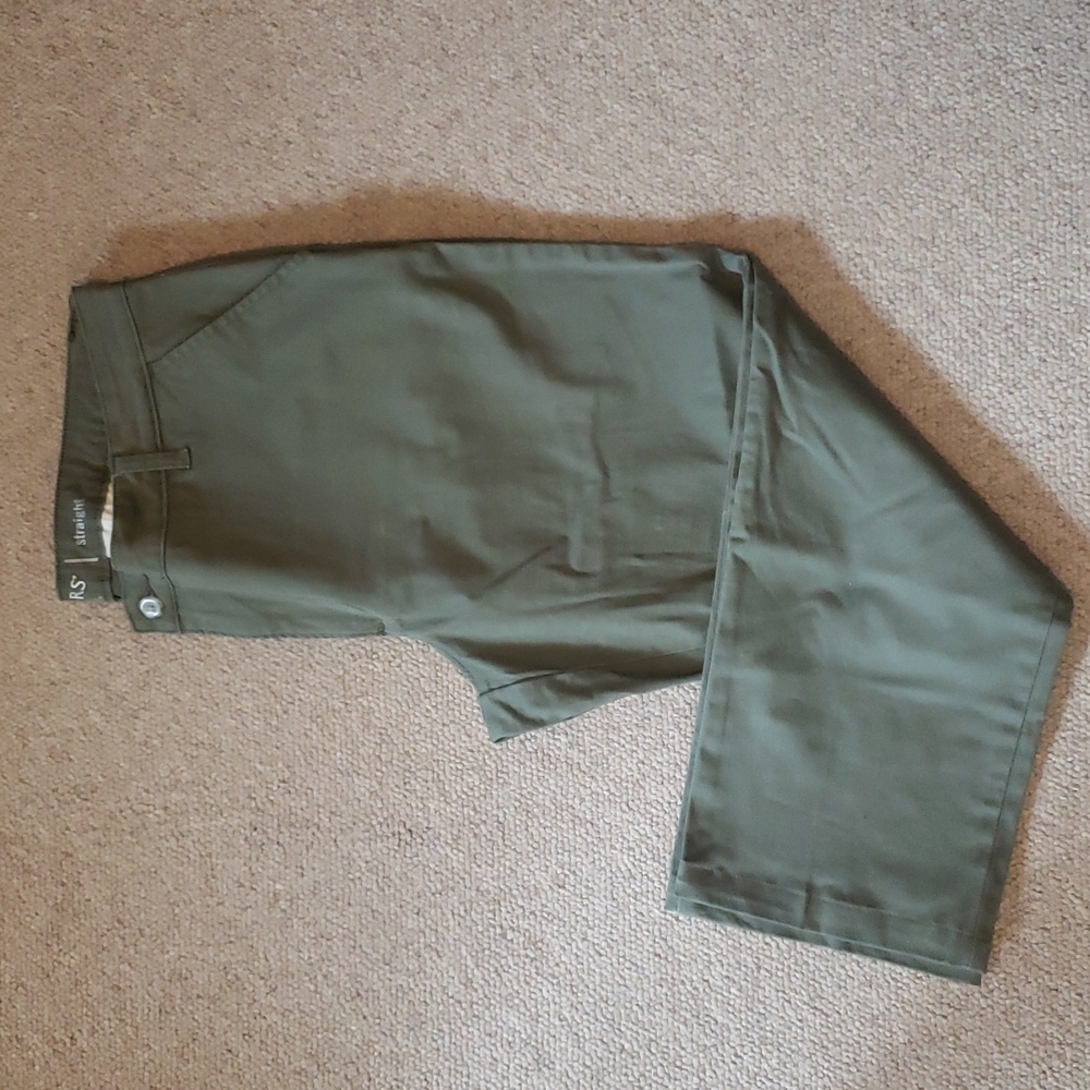 Riders by Lee Olive Green Chinos Straight Leg Womens Size 18 Petite EUC